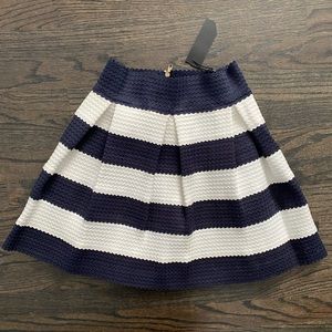 White and Dark Blue Flare Cone Skirt